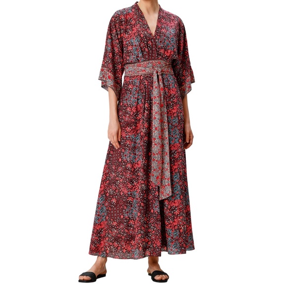 Eshakti Wayward Fancies Floral Print Crepe Kaftan XL - Picture 4 of 13